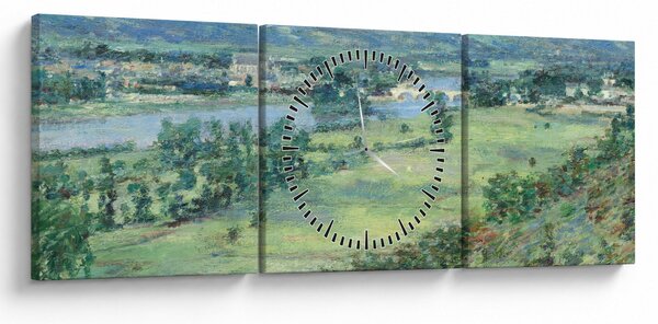 Obraz - Theodore Robinson, The Valley of the Seine, From the Hills of Giverny, reprodukcia (s hodinami) (90x30 cm)