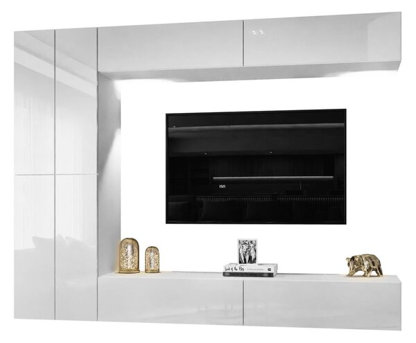 OBÝVACIA STENA ELEGANTE ART 3 BIELY LESK LED