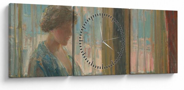 Obraz - Childe Hassam, The New York Window, reprodukcia (s hodinami) (90x30 cm)