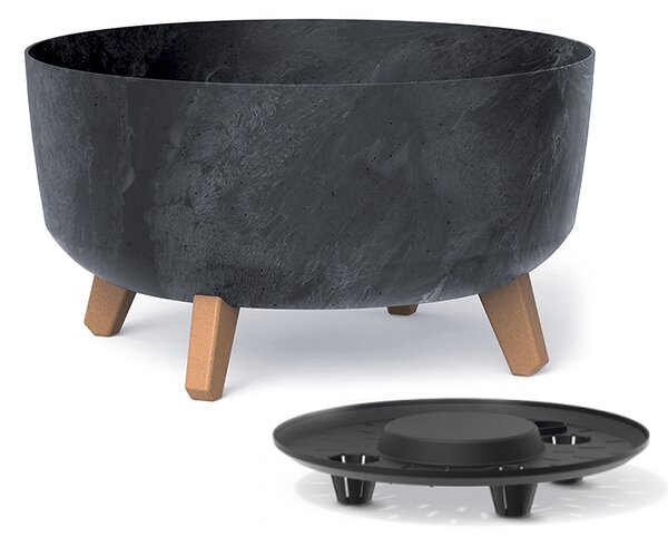 Plastový kvetináč na nožičkách DGRL400LE 38 cm - antracit