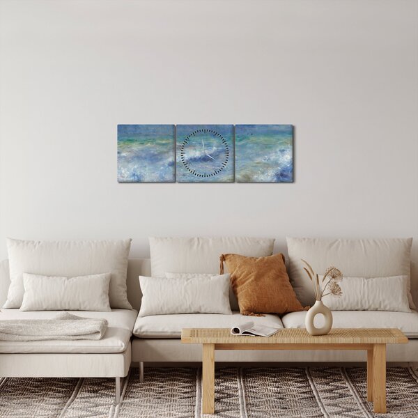 Obraz - Pierre-Auguste Renoir, Seascape, reprodukcia (s hodinami) (90x30 cm)