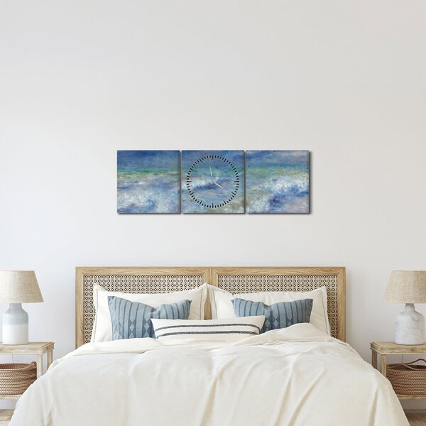 Obraz - Pierre-Auguste Renoir, Seascape, reprodukcia (s hodinami) (90x30 cm)