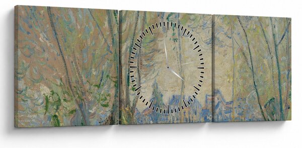 Obraz - Claude Monet, Woman Seated under the Willows, reprodukcia (s hodinami) (90x30 cm)
