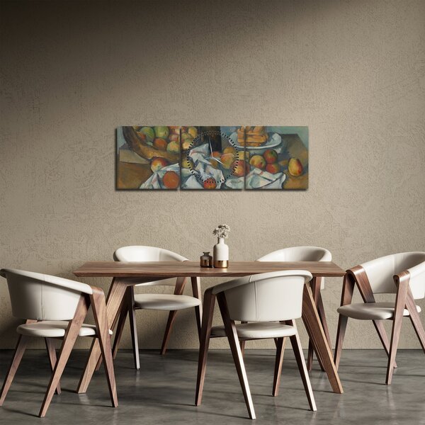 Obraz - Paul Cezanne, The Basket of Apples, reprodukcia (s hodinami) (90x30 cm)