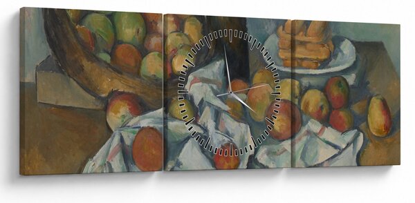 Obraz - Paul Cezanne, The Basket of Apples, reprodukcia (s hodinami) (90x30 cm)