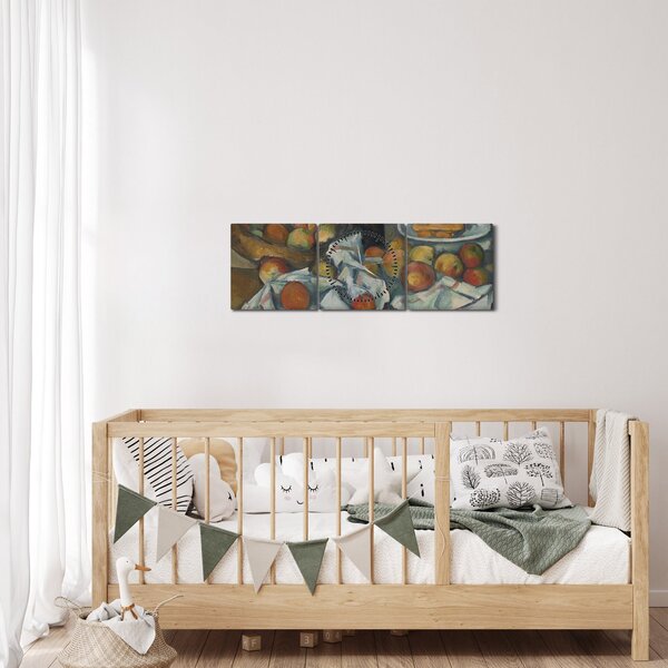 Obraz - Paul Cezanne, The Basket of Apples, reprodukcia (s hodinami) (90x30 cm)