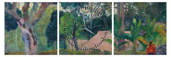 Obraz - Paul Gauguin, Te raau rahi (The Big Tree), reprodukcia (s hodinami) (90x30 cm)