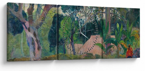Obraz - Paul Gauguin, Te raau rahi (The Big Tree), reprodukcia (s hodinami) (90x30 cm)