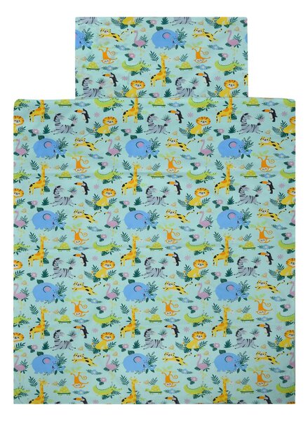 Bavlnené obliečky do postieľky JUNGLE JOY farebné Rozmer obliečky: 40 x 60 cm | 100 x 135 cm