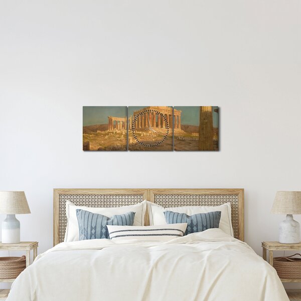Obraz - Frederic Edwin Church, The Parthenon, reprodukcia (s hodinami) (90x30 cm)