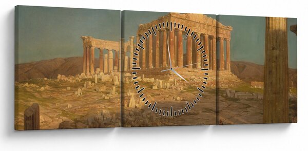 Obraz - Frederic Edwin Church, The Parthenon, reprodukcia (s hodinami) (90x30 cm)
