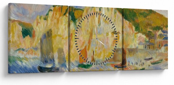 Obraz - Auguste Renoir, Sea and Cliffs, reprodukcia (s hodinami) (90x30 cm)