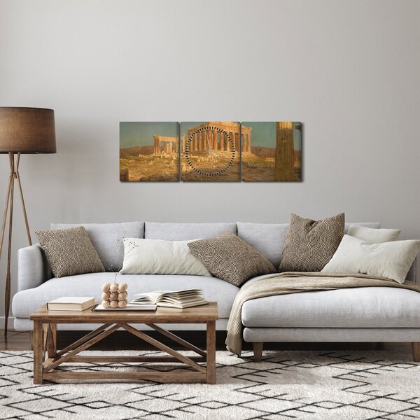 Obraz - Frederic Edwin Church, The Parthenon, reprodukcia (s hodinami) (90x30 cm)