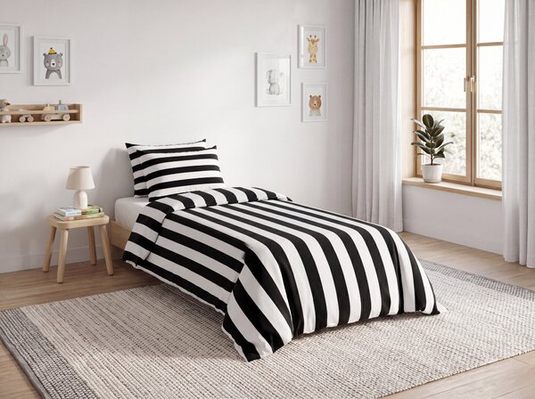 Bavlnené obliečky STRIPE BALANCE čierno-biele Rozmer obliečky: 70 x 90 cm | 140 x 200 cm