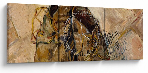 Obraz - Vincent van Gogh, Shoes, reprodukcia (s hodinami) (90x30 cm)