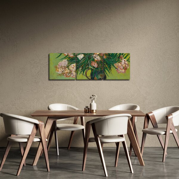 Obraz - Vincent van Gogh, Oleanders, reprodukcia (s hodinami) (90x30 cm)