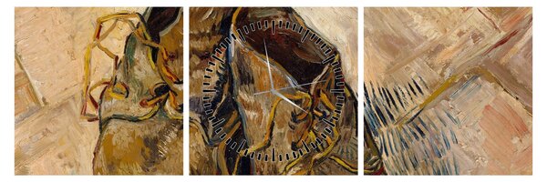 Obraz - Vincent van Gogh, Shoes, reprodukcia (s hodinami) (90x30 cm)