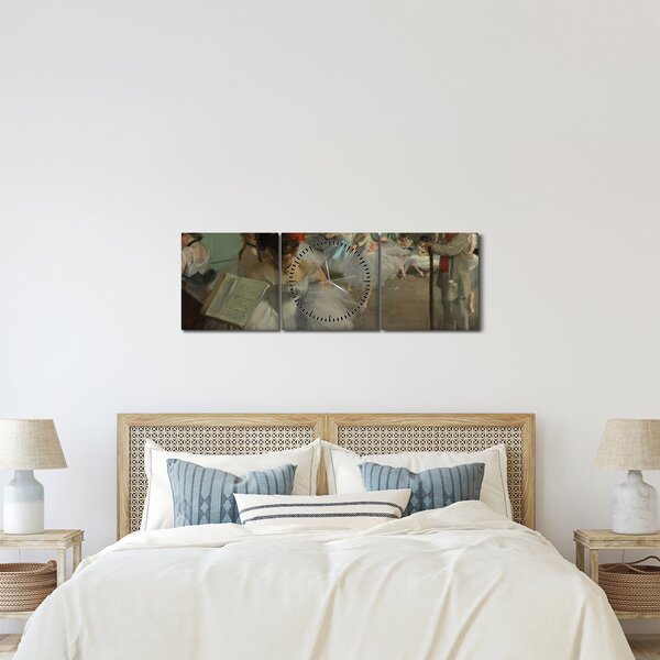 Obraz - Edgar Degas, The Dance Class, reprodukcia (s hodinami) (90x30 cm)