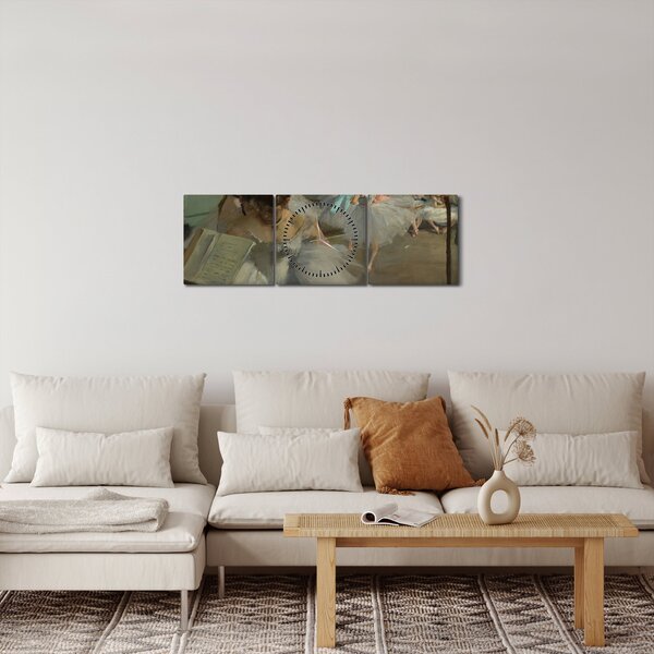 Obraz - Edgar Degas, The Dance Class, reprodukcia (s hodinami) (90x30 cm)