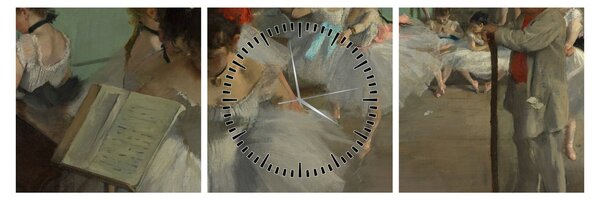 Obraz - Edgar Degas, The Dance Class, reprodukcia (s hodinami) (90x30 cm)