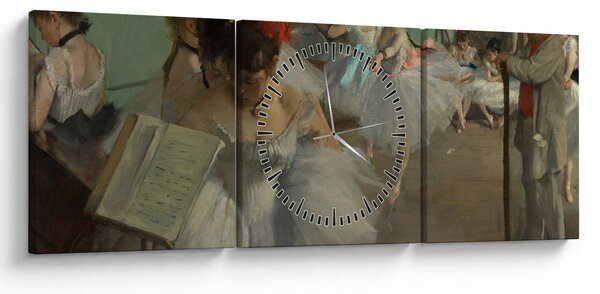 Obraz - Edgar Degas, The Dance Class, reprodukcia (s hodinami) (90x30 cm)