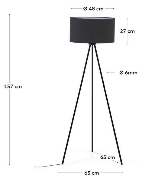 MUZZA Kovová stojacia lampa Akia čierna