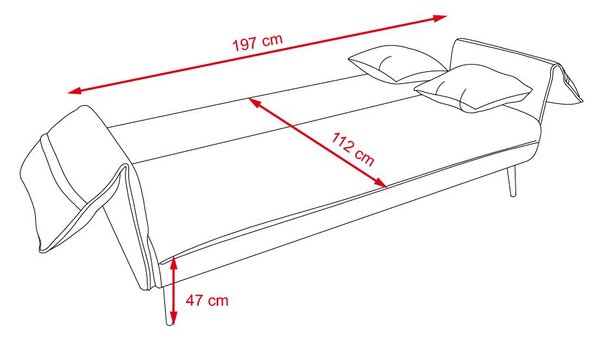 Rozkladacia sofa Catini AMELIA sivá