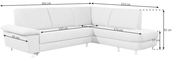 ROHOVÁ SEDACIA SÚPRAVA, textil, červená Ada Austria - Sedačky, Online Only