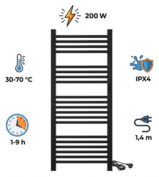 SOLIGHT Elektrický sušiak uterákov 200W