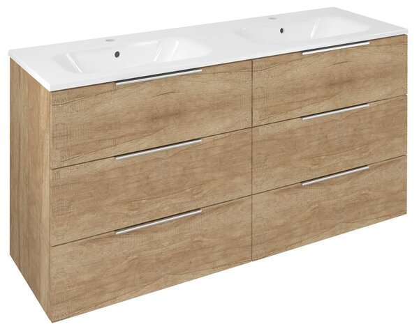 Sapho Sapho, CIRASA umývadlová skrinka 139,6x75x46cm, 3x zásuvka, dub alabama, CR141-2222-31