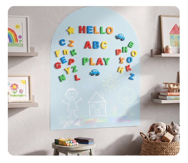 Samolepiaca magnetická fólia na stenu v tvare oblúka 100 × 80 cm - bledoružová