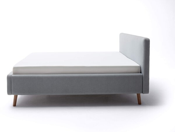 MUZZA Posteľ taupe s úložným priestorom 160 x 200 cm modrá