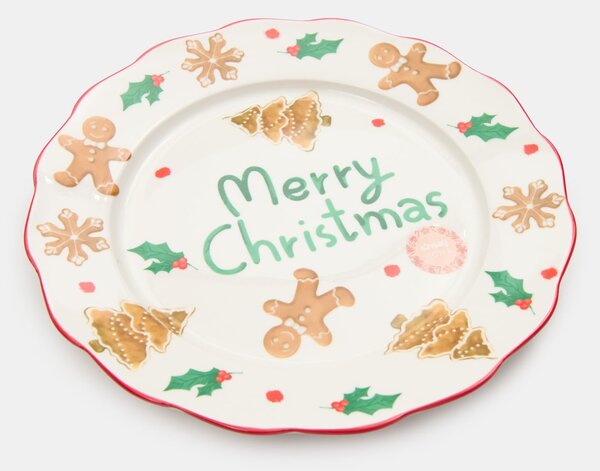 Sinsay - Vianočný keramický tanier s nápisom Merry Christmas - viacfarebná