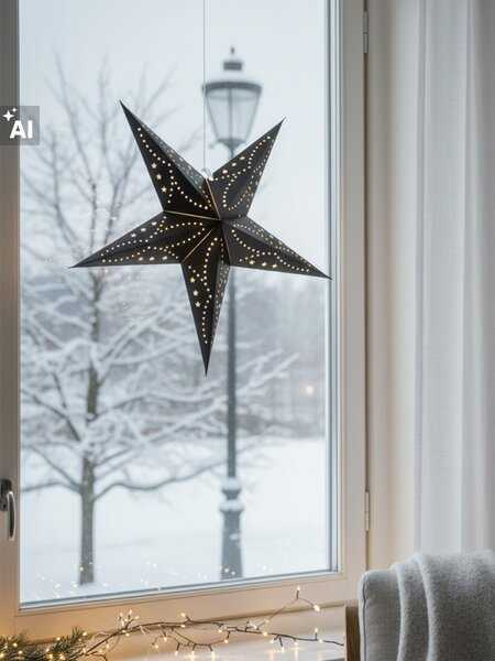 Sinsay - Závesná LED lampička v tvare hviezdy - čierna