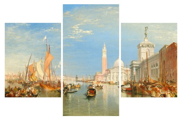 Obraz - Joseph Mallord William Turner, Venice the Dogana and San Giorgio Maggiore, reprodukcia (90x60 cm)