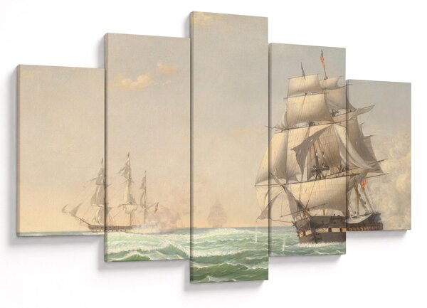 Obraz - Fitz Henry Lane, The United States Frigate President Engaging the British Squadron, reprodukcia (150x105 cm)