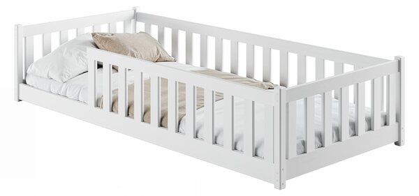 MAXMAX Detská Montessori posteľ z masívu borovice BETTY - 160x80 cm - BIELA