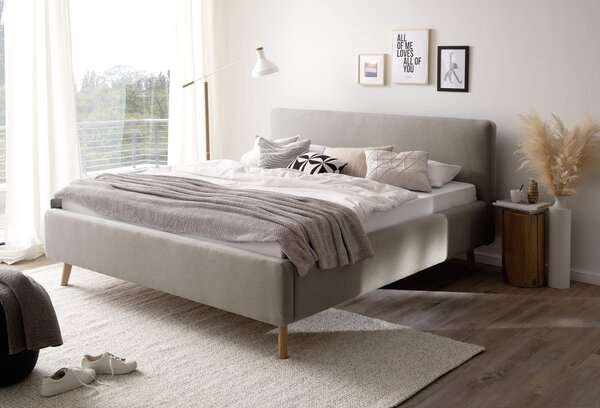 MUZZA Posteľ taupe s úložným priestorom 160 x 200 cm sivohnedá