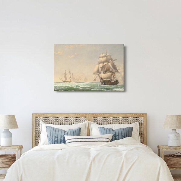 Obraz - Fitz Henry Lane, The United States Frigate President Engaging the British Squadron, reprodukcia (90x60 cm)