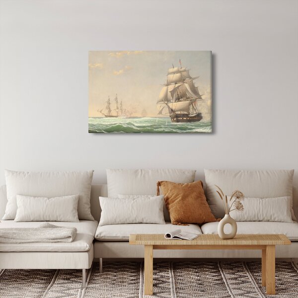 Obraz - Fitz Henry Lane, The United States Frigate President Engaging the British Squadron, reprodukcia (90x60 cm)