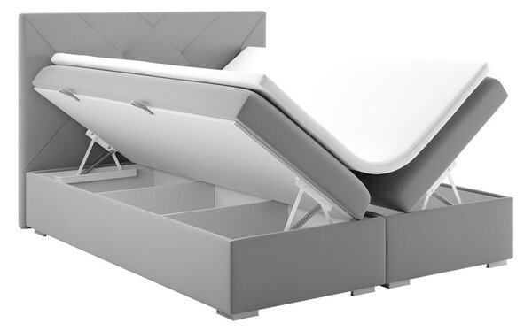 NovýNábytok.sk Manželská posteľ Boxspring 180 cm Darro (sivá) (s úložným priestorom). Akcia -20%. Vlastná spoľahlivá doprava až k Vám domov. 1020271