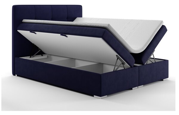 NovýNábytok.sk Manželská posteľ Boxspring 160 cm Loty (tmavomodrá) (s úložným priestorom). Akcia -20%. Vlastná spoľahlivá doprava až k Vám domov. 1020306
