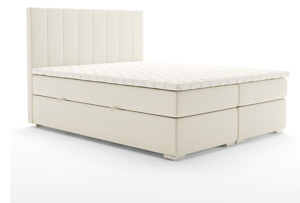 Manželská posteľ Boxspring 160 cm Pugno (smotanová) (s úložným priestorom). Vlastná spoľahlivá doprava až k Vám domov. 1020348
