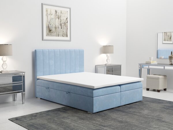 NovýNábytok.sk Manželská posteľ Boxspring 180 cm Ranaly (modrá) (s úložným priestorom). Akcia -20%. Vlastná spoľahlivá doprava až k Vám domov. 1020355