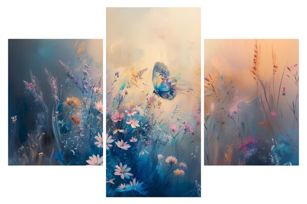 Obraz - Lúka s motýľom (90x60 cm)