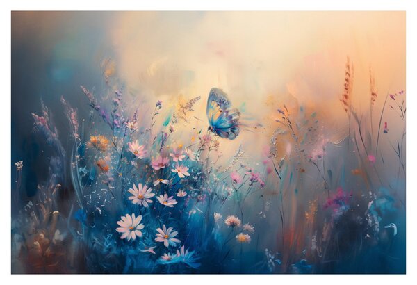 Obraz - Lúka s motýľom (90x60 cm)