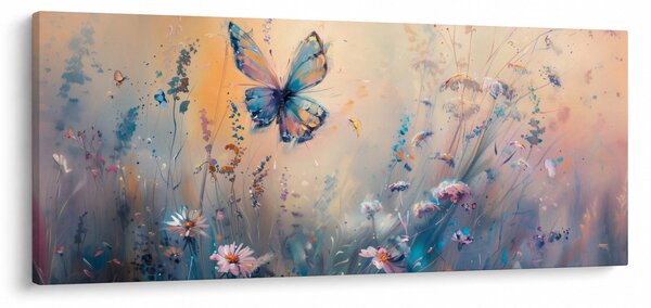 Obraz - Lúka s motýľom II. (120x50 cm)