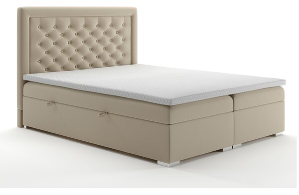 Kontinentálna posteľ 180 cm Gllamy (béžová) (s úložným priestorom). Vlastná spoľahlivá doprava až k Vám domov. 1020295