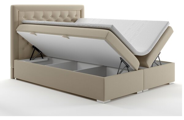 NovýNábytok.sk Manželská posteľ Boxspring 180 cm Gllamy (béžová) (s úložným priestorom). Akcia -20%. Vlastná spoľahlivá doprava až k Vám domov. 1020295
