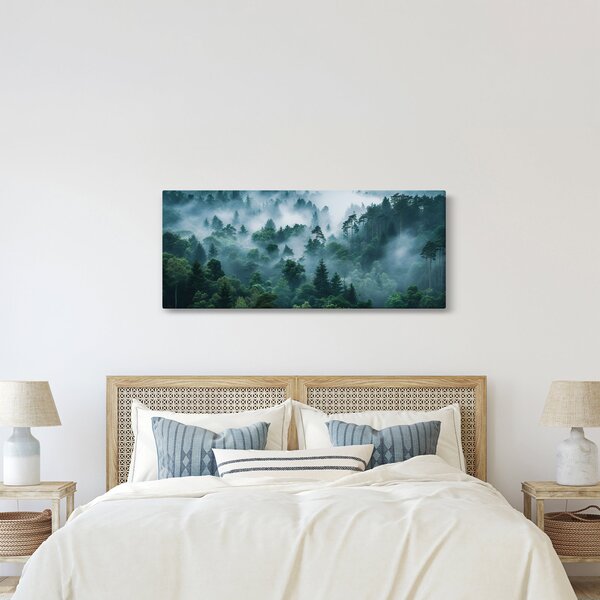 Obraz - Les v hmle (120x50 cm)